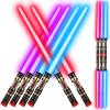 6 Pack Light Up Sword Toys for Kids, Retractable LED Swords with Sound view 1