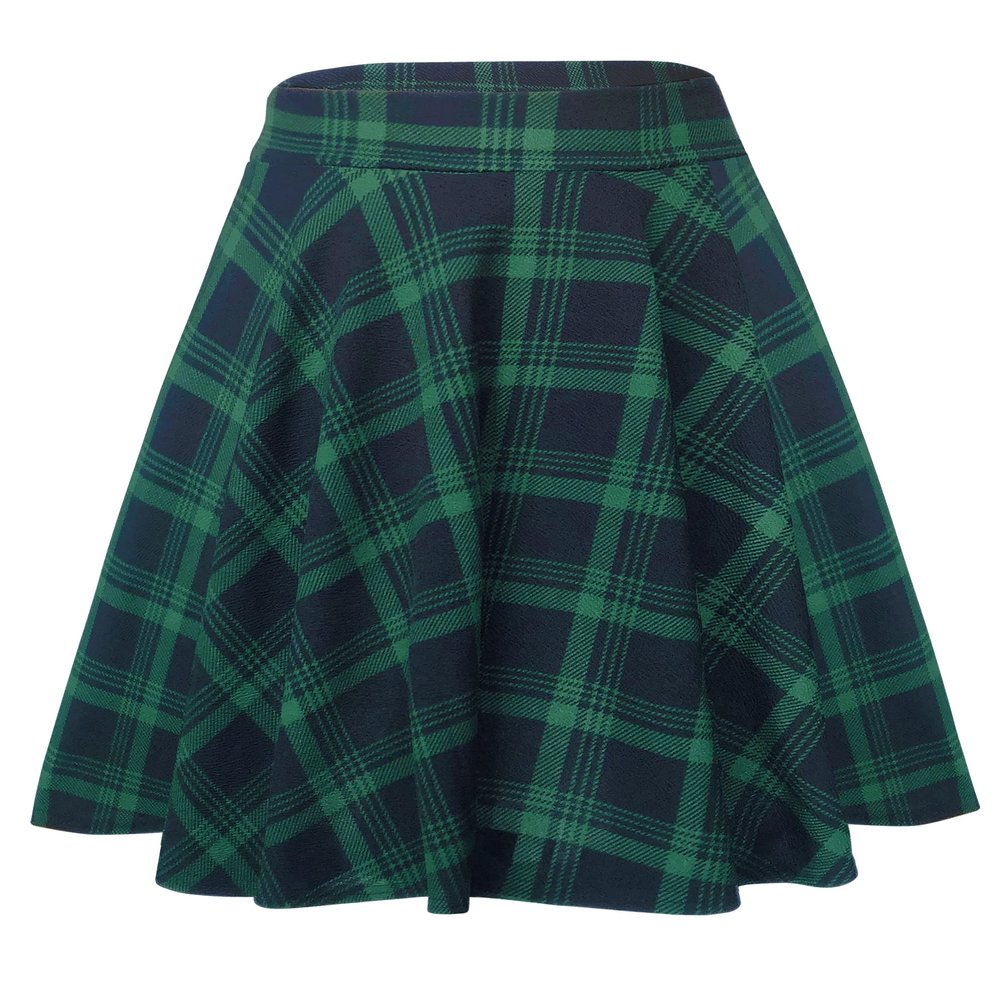 Urban CoCo Women's Basic Midi Skirt Versatile Stretchy Flared Casual High Waisted Skirts(M,Long-13)