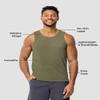 INTO THE AM Men's Essential Tank Tops - Soft Fitted Everyday Premium Sleeveless Muscle Shirt Bro Tanks for Guys (Olive Green, Medium) view 3