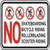 The Sign Studio - 18 x 24 -"No Skateboarding, Bicycle Riding, Roller Blading, Scooter Riding Aluminum Sign view 1