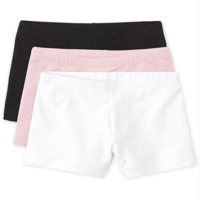The Children's Place girls Basic Cartwheel Short Leggings, Black/Shell/White 3 Pack, XX-Large US