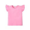 Magic Park 12M-7Y Baby Girl Blouse Toddler Ruffle T-Shirts Kids Girl Solid Color Tee Casual Tops for Girls (0033D_Pink, 4-5 Years) view 1