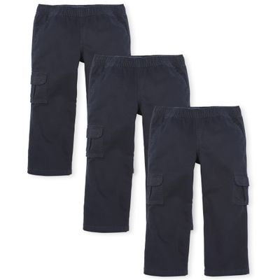 The Children's Place Boys Pull on Cargo Pants,New Navy 3 Pack,7
