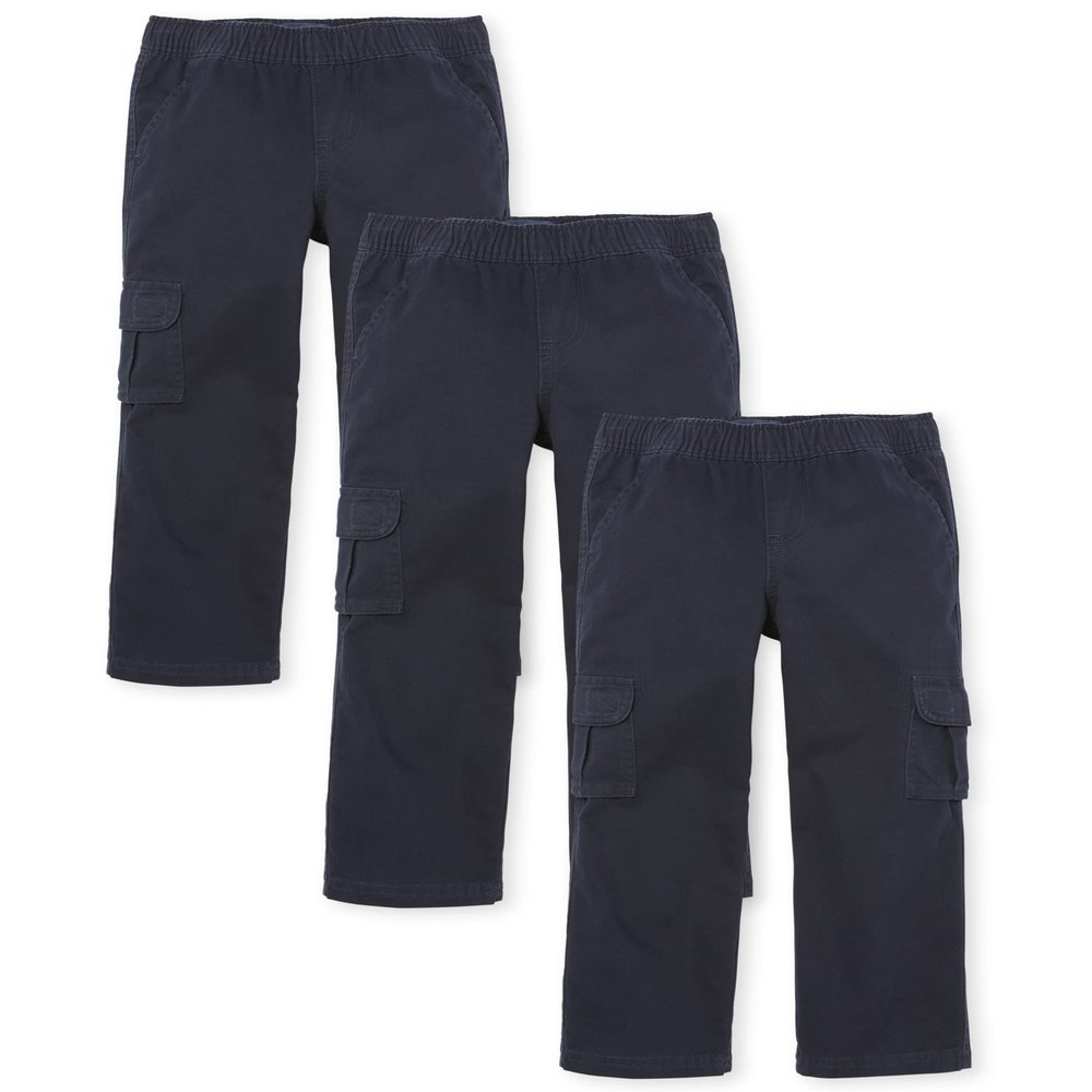 The Children's Place Boys Pull on Cargo Pants,New Navy 3 Pack,7