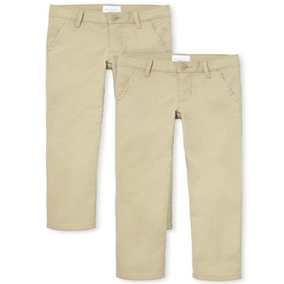The Children's Place Girls Skinny Chino Pants,Sandy 2 Pack,14P