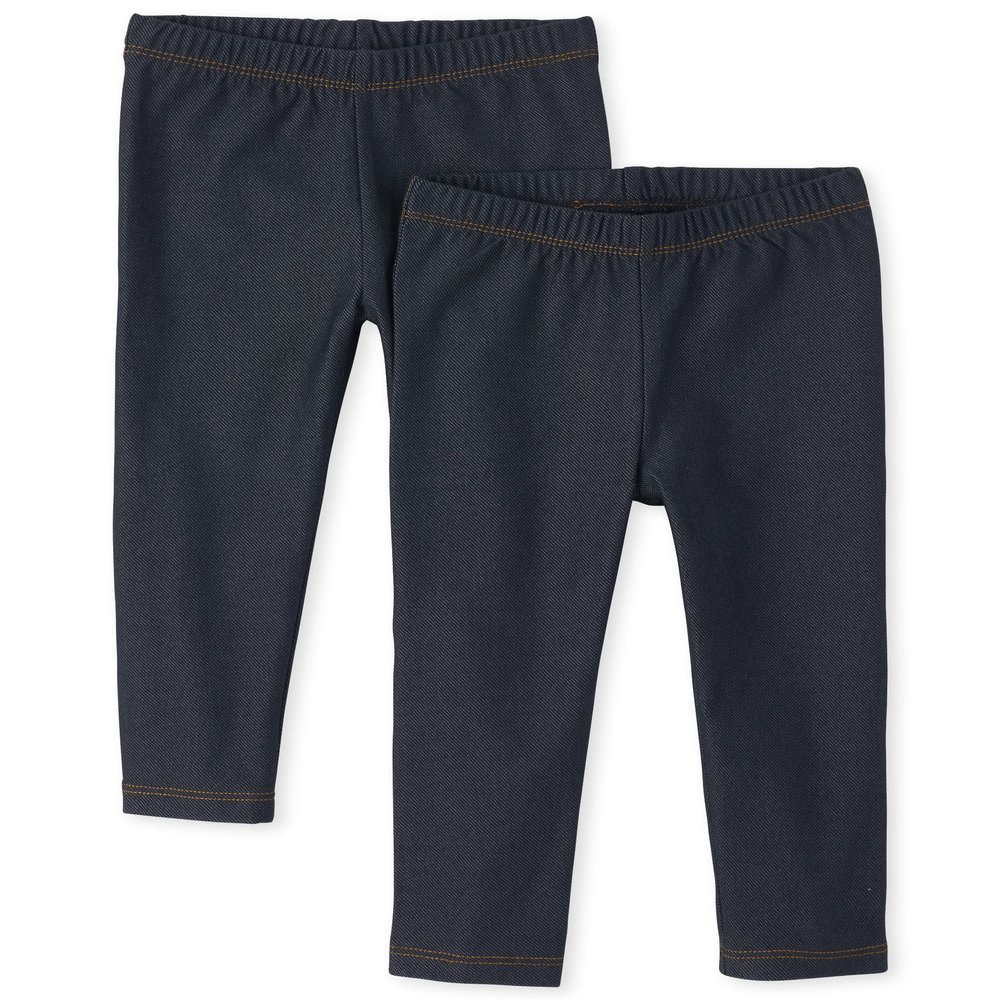 The Children's Place Baby Girls And Toddler Girls Leggings,True Indigo 2 Pack,12-18MOS