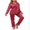 YIMANIE Womens Pajamas Silk Satin Pajama Sets for Women Soft Button Down Womens Loungewear Set with Pockets view 2