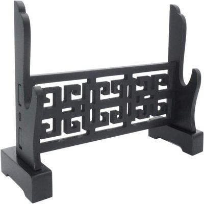 CXM WLONG 'ART Hollow Out Sword Stand Black Tai Chi Sword Holder Weapon Display Stand Japanese Samurai Sword Rack Hanger and Standard Sword Holder Layer Sword Stand1Tier