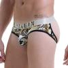 renvena Mens Mesh Printed Jockstrap Briefs Low Waist Bulge Pouch G-String Underwear Hollow Out Underpants Army Green XX-Large view 4