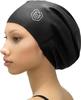 SOUL CAP - Large Swimming Cap for Long Hair - Designed for Long Hair, Dreadlocks, Weaves, Hair Extensions, Braids, Curls & Afros - Women & Men - Silicone (Black, Medium) view 1