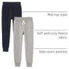 The Children's Place Boys Active Fleece Jogger Pants, New Navy/Heather Gray 2 Pack, Small view 4