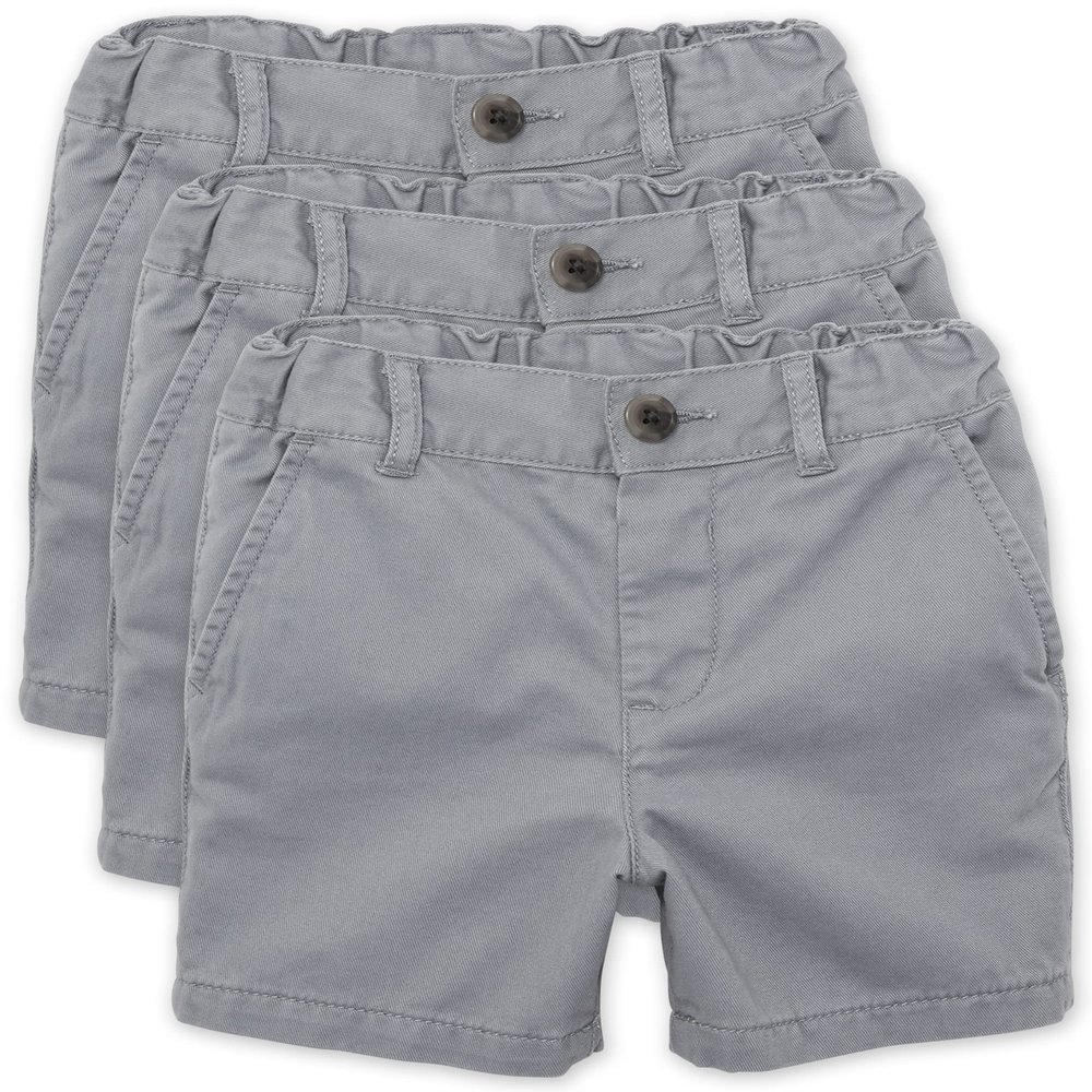 The Children's Place Baby Boys and Toddler Boys Chino Shorts, FIN Gray, 2T
