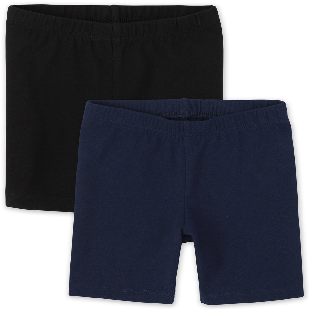 The Children's Place baby girls And Toddler Bike Shorts, Black/Tidal 2 Pack, 3T US