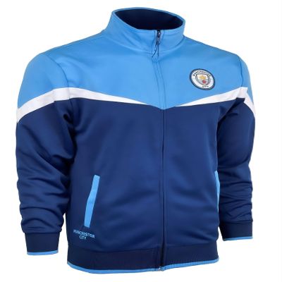 Boy's Manchester City Jacket With Zipper pockets, Licensed M. City Performance Track Jacket For Kids (YS)