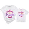 Mama of a Princess Daughter of a Queen Shirt Mommy and Me Matching Mom Kids T-Shirt Gifts White view 2