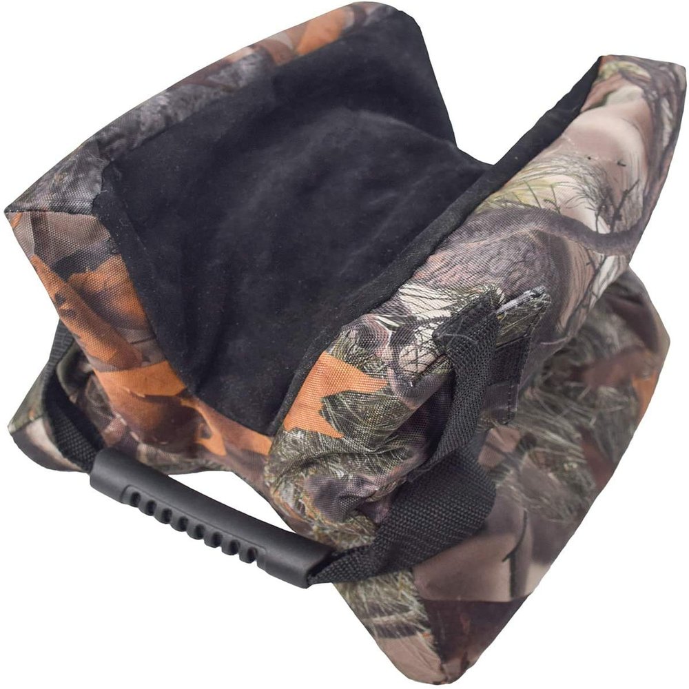 N / C Camouflage Shooting Rest Bag, Front and Back Sandbag Support, Bipod Gun Rest, Leaf Camo, Polymer Fabric