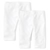 The Children's Place Baby Toddler Girls Capri Leggings, White 2 Pack, 4T view 1