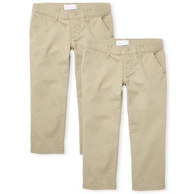 The Children's Place Girl's Bootcut Chino Pants, Sandy, 5 slim