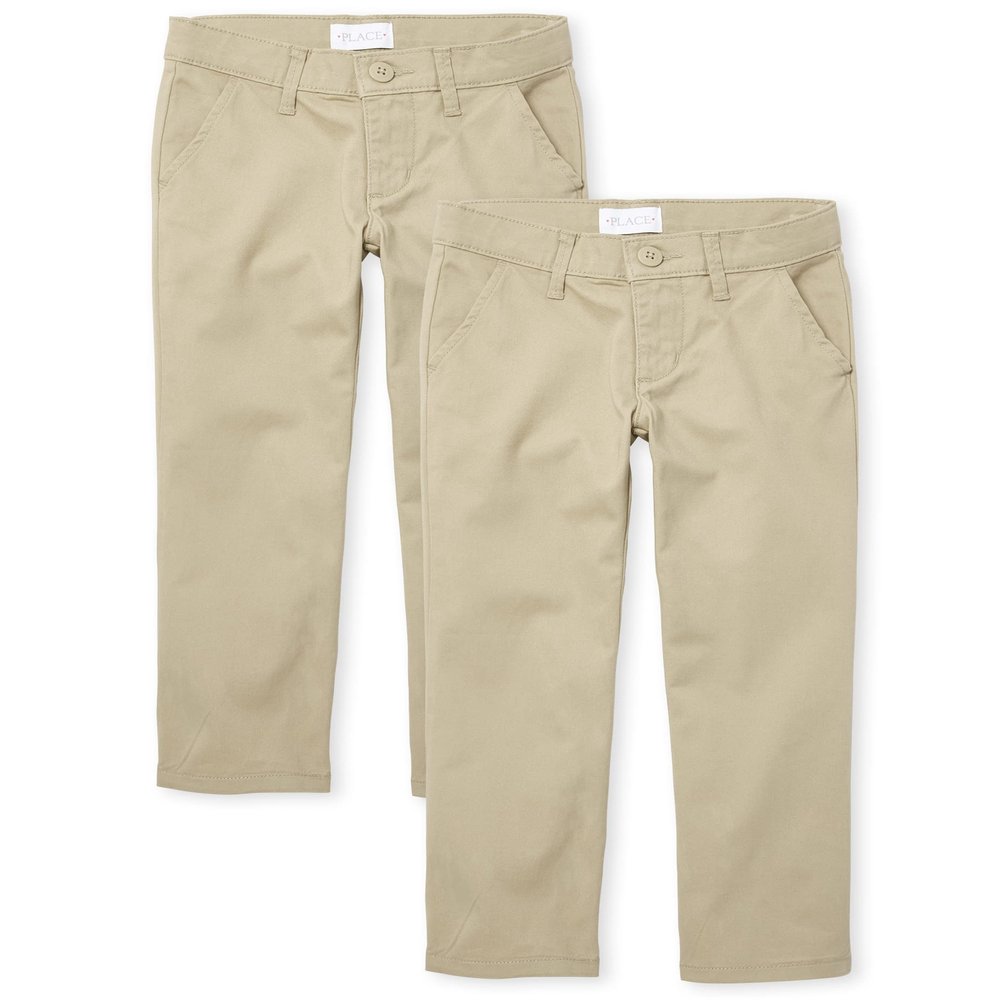 The Children's Place Girl's Bootcut Chino Pants, Sandy, 5 slim