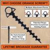 Orange Screw Ultimate Ground Anchors: Heavy Duty Screw-in Tent Stakes for High Wind, Sand, Canopies, and Camping - Made in USA, Included T-Grip Tool - (Large, 2 Pack, Black) view 2