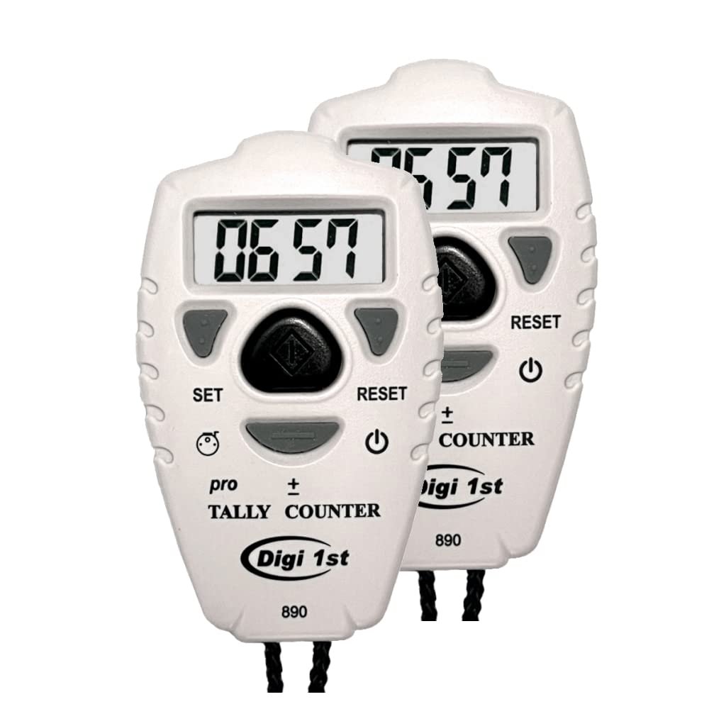 Digi 1st TC-890 Digital Tally Counter, Electronic Up Down Clicker Counter, Add/Subtract People Counter, Handheld Pitch Counter for Golf, Lap & Knitting (2-Pack)