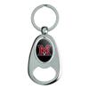 Miami University RedHawks Logo Keychain Chrome Metal Spinning Oval Bottle Opener view 1