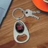 Miami University RedHawks Logo Keychain Chrome Metal Spinning Oval Bottle Opener view 3