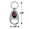 Miami University RedHawks Logo Keychain Chrome Metal Spinning Oval Bottle Opener view 4