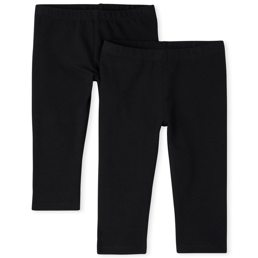 The Children's Place Baby Girls And Toddler Girls Leggings,Black/Black 2 Pack,5T