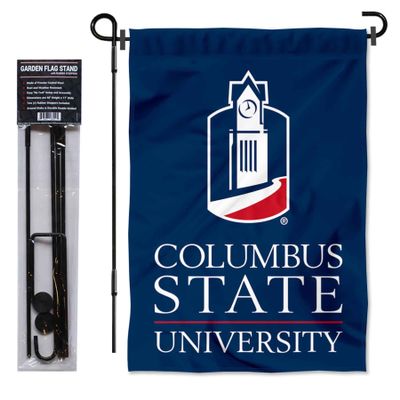 College Flags & Banners Co. Columbus State Cougars Garden Flag and Stand Pole Holder Set