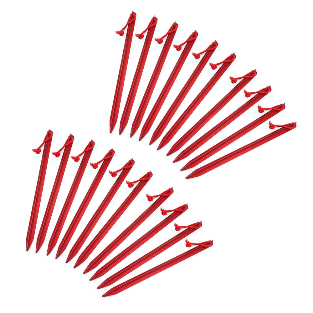 ASR Outdoor 9 Inch Aircraft Grade Aluminum Camping Stakes Tent Pegs - 20 Pack