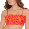 Salt + Cove Juniors' Tangerine Cherry On Top Printed Smocked Bikini Swim Top (Tangerine, Large) view 2