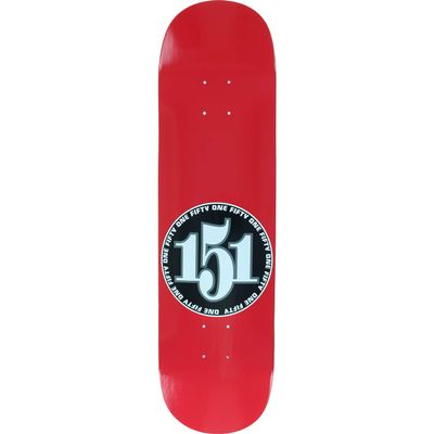 151 - Team Numbers Deck - 7.5 Red - Assembled AS Complete Skateboard