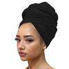 Kachanaa Stretch Jersey Turban Head Wraps Long Solid Color African Shawl Hair Scarfs Lightweight Breathable Head Bands Ties for Black Women(Black) view 1