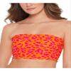 Salt + Cove Juniors' Tangerine Cherry On Top Printed Smocked Bikini Swim Top (Tangerine, Medium) view 1