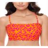 Salt + Cove Juniors' Tangerine Cherry On Top Printed Smocked Bikini Swim Top (Tangerine, Medium) view 3