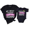 TEEAMORE Mommy is My Bestie My Best Friend Calls Me Mommy Matching Shirt Mom Kids T-Shirt Gift Black view 3