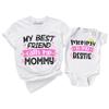 TEEAMORE Mommy is My Bestie My Best Friend Calls Me Mommy Matching Shirt Mom Kids T-Shirt Gift White view 2