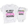 TEEAMORE Mommy is My Bestie My Best Friend Calls Me Mommy Matching Shirt Mom Kids T-Shirt Gift White view 3