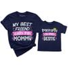 TEEAMORE Mommy is My Bestie My Best Friend Calls Me Mommy Matching Shirt Mom Kids T-Shirt Gift Navy view 1