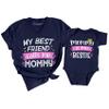 TEEAMORE Mommy is My Bestie My Best Friend Calls Me Mommy Matching Shirt Mom Kids T-Shirt Gift Navy view 3