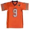 The Waterboy #9 Bobby Boucher Adam Sandler 50th Anniversary Movie Mud Dogs Bourbon Bowl Football Jersey (Orange,Large) view 1