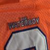 The Waterboy #9 Bobby Boucher Adam Sandler 50th Anniversary Movie Mud Dogs Bourbon Bowl Football Jersey (Orange,Large) view 3