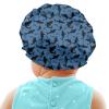 Babrukda Kids Satin Lined Sleep Cap, Frizzy Curly Long Hair Beanie Adjustable Bonnet Slouchy Night Cap Protection Care Hat Cool Shark Print Headwear for Boys Toddler Children Baby view 2