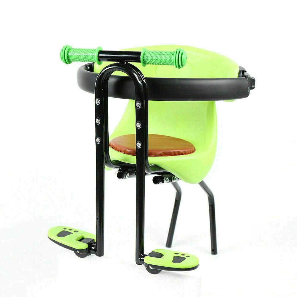 Gdrasuya10 Bicycle Front Seat, Load-Bearing 66lbs B-a-by Bicycle Seat Front Mounted Bike Seat K-i-ds Saddle Carrier Seat Cushion with Foldable Foot Pedal, Bike Carrier Great for Adult Bike Attachment