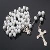 Multi-Color Catholic Necklace Crystal Bead Necklace, Maria Blessing NecklaceJewelry- (Metal Color: 8MM0078) view 4