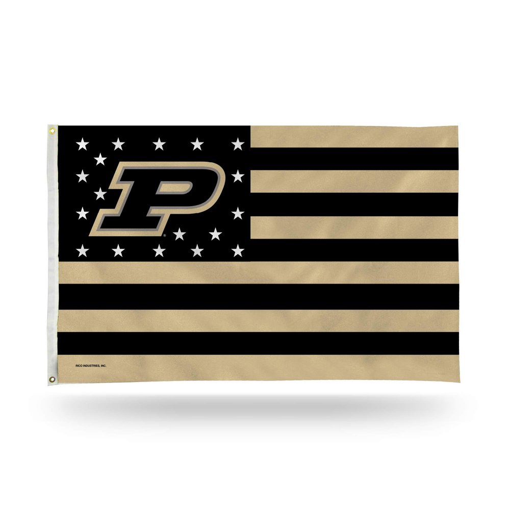 Rico Industries NCAA Purdue Boilermakers Stars & Stripes 3' x 5' Banner Flag Single Sided - Indoor or Outdoor - Home Dcor