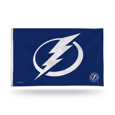 Rico Industries NHL Hockey Tampa Bay Lightning Blue 3' x 5' Banner Flag Single Sided - Indoor or Outdoor - Home Dcor