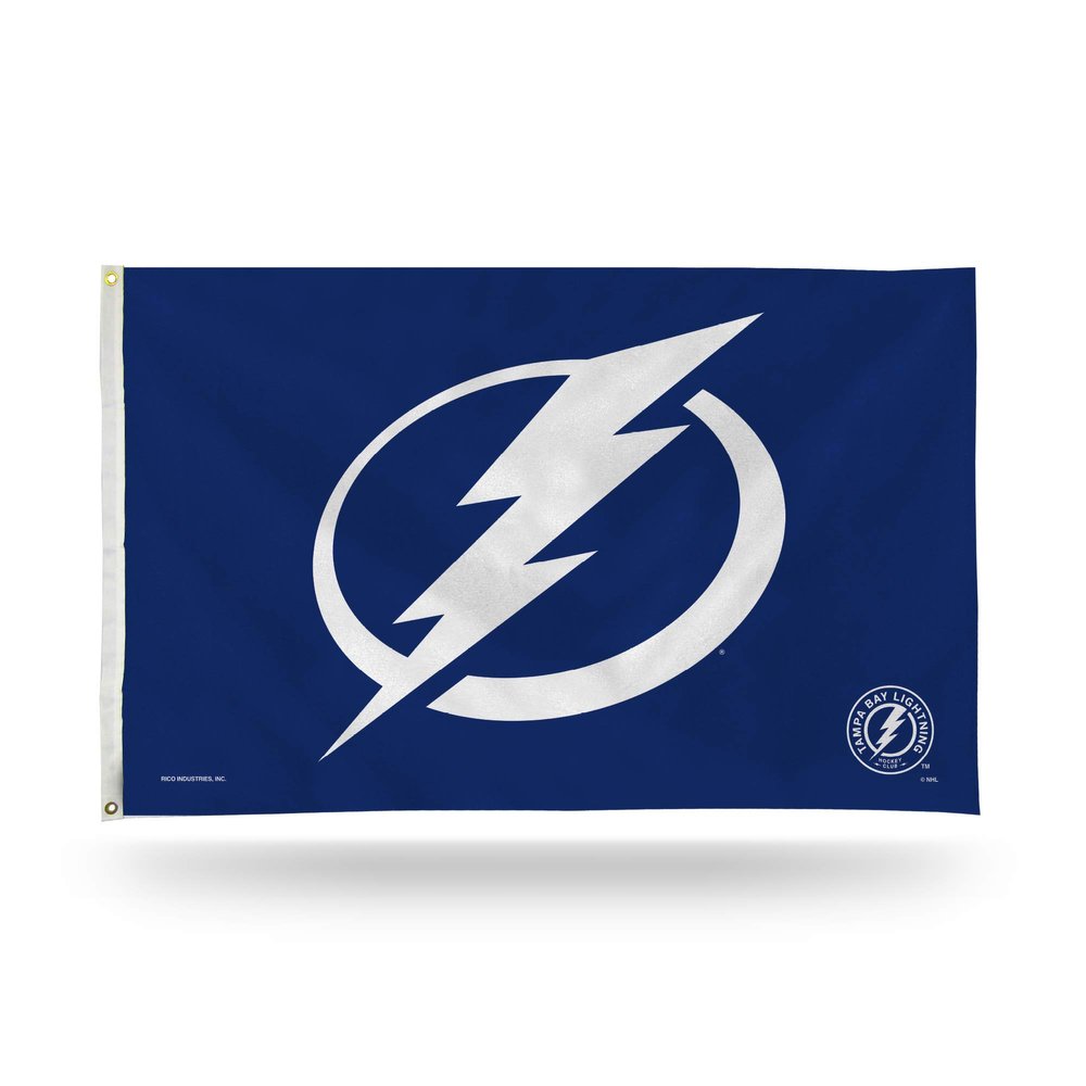 Rico Industries NHL Hockey Tampa Bay Lightning Blue 3' x 5' Banner Flag Single Sided - Indoor or Outdoor - Home Dcor