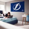 Rico Industries NHL Hockey Tampa Bay Lightning Blue 3' x 5' Banner Flag Single Sided - Indoor or Outdoor - Home Dcor view 4